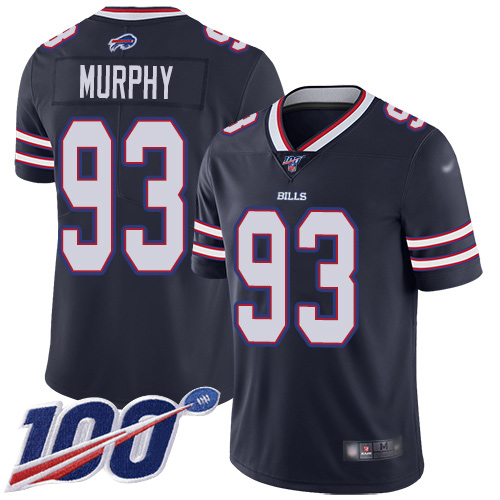 Men Buffalo Bills #93 Trent Murphy Limited Navy Blue Inverted Legend 100th Season NFL Jersey